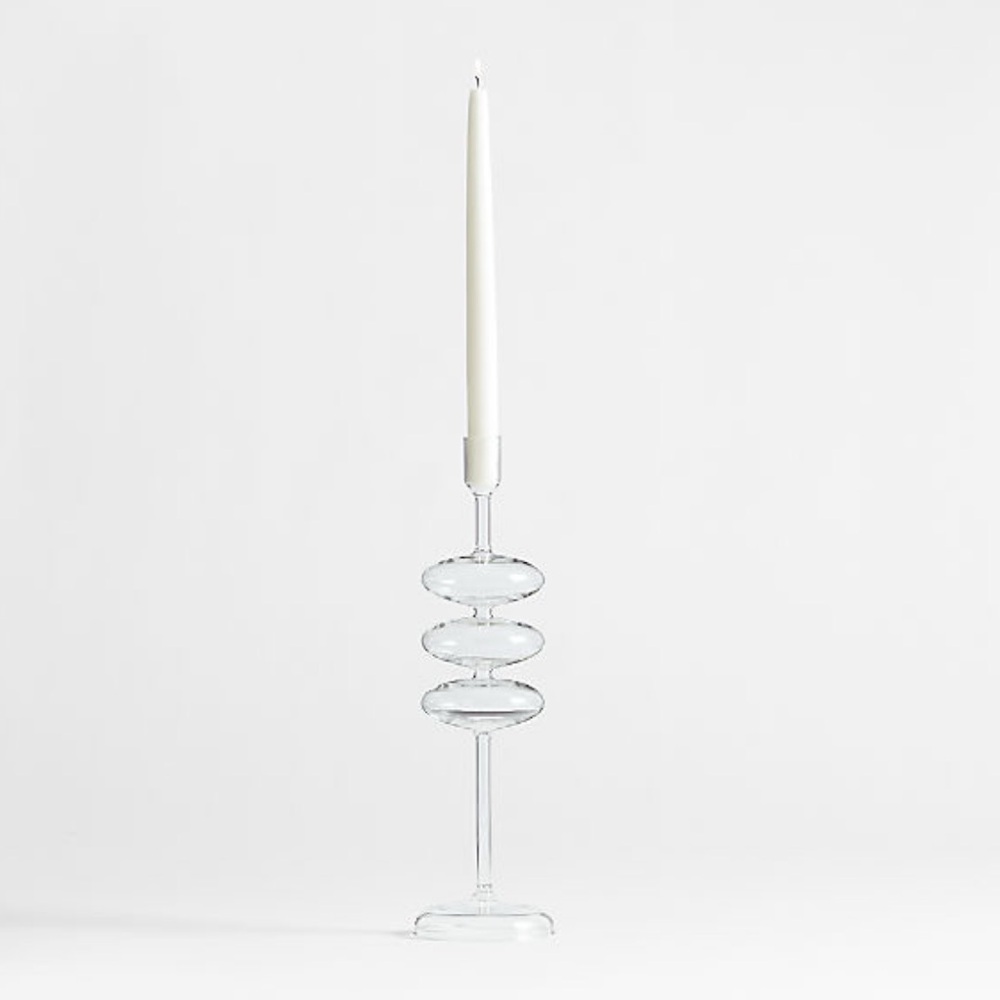 New! Crate&Barrel Glass Candle Holder 13.7” - Picture 2 of 3